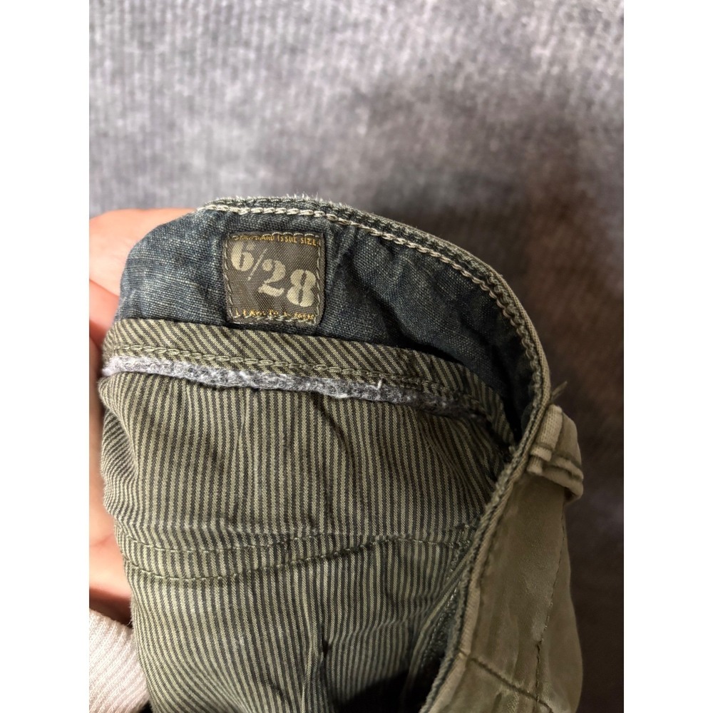 Lucky Brand Womens Olive Green Cargo Pants Zipper Ankle Slim Utility Size 6/28 - Picture 4 of 9